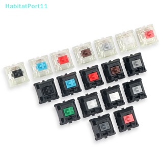 Habitatport Cherry MX สวิตช์คีย์บอร์ด 3 Pin สีเงิน สีชมพู สีน้ําตาล สีฟ้า สําหรับคีย์บอร์ดเมคคานิคอล