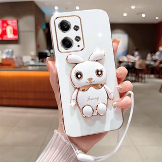 เคสโทรศัพท์มือถือ ลายการ์ตูนกระต่ายน่ารัก พร้อมสายคล้อง หรูหรา สําหรับ Redmi 12C 12 A2 Note 12S 12 Pro 4G