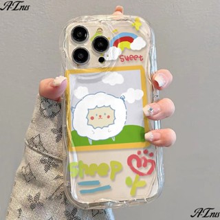 เคสโทรศัพท์มือถือแบบนิ่ม ใส กันกระแทก ลายแกะน้อย สําหรับ Qu 11137✅เคสโทรศัพท์มือถือแบบใส ลายครีม มีลายด้านข้าง สําหรับ Iphone promax12 14xs xr 8p FL HC2K