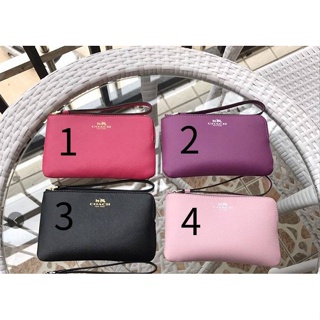 Corner Zip Wristlet F58032 (6.3นิ้ว) กระเป๋าคลัตช์สุภาพสตรี แท้ COAC H กระเป๋าสตางค์โซ่คลาสสิก