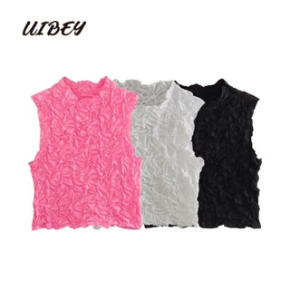 Uibey เสื้อกั๊กแฟชั่น คอกลม แขนกุด อเนกประสงค์ 8980