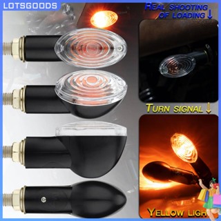 ★ Lotsgoods.th ★【พร้อมส่ง】ไฟเลี้ยว Led สีเหลืองอําพัน สไตล์เรโทร สําหรับรถจักรยานยนต์ 2 ชิ้น