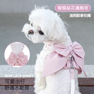 [Fluffy Pet] พร้อมส่ง เชือกจูงสัตว์เลี้ยง กันหาย ผูกโบว์ ขนาดเล็ก สําหรับสุนัข