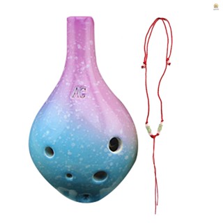 Ving) เครื่องดนตรีเซรามิก Ocarina Alto C 6 หลุม พร้อมเชือกเส้นเล็ก สําหรับคนรักดนตรี และผู้เรียน