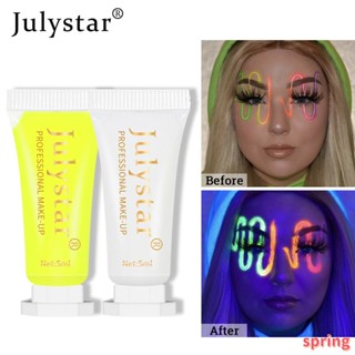 Julystar ครีมสีเรืองแสง ละลายน้ําได้ สําหรับเพ้นท์หน้า และร่างกาย 6 สี