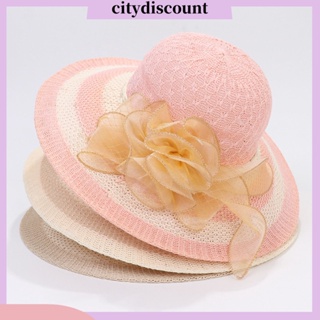 &lt;citydiscount&gt; หมวกปีกกว้าง หมวกบักเก็ต ทรงกลม ลายดอกไม้ สําหรับผู้หญิง