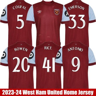 Qy 2023-2024 เสื้อยืดลําลอง แขนสั้น คอกลม พิมพ์ลาย West Ham United สําหรับผู้ชาย พลัสไซซ์