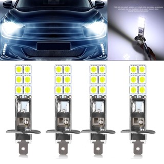 ชุดหลอดไฟหน้ารถยนต์ LED H1 Super White 6000K 55W 12 SMD-5050 4 ชิ้น ☆Yxcbest