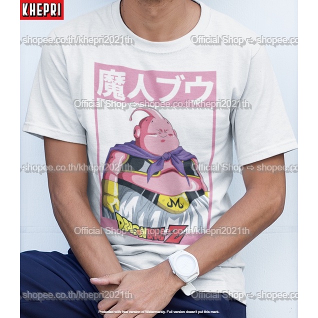 แฟชั่นใหม่ล่าสุด 🔥ฮิตมาก🔥เสื้อยืด Unisex เสื้อคู่ 100%คอตต้อน รุ่น Majin Buu จอมมารบู แบรนด์ Khepri 