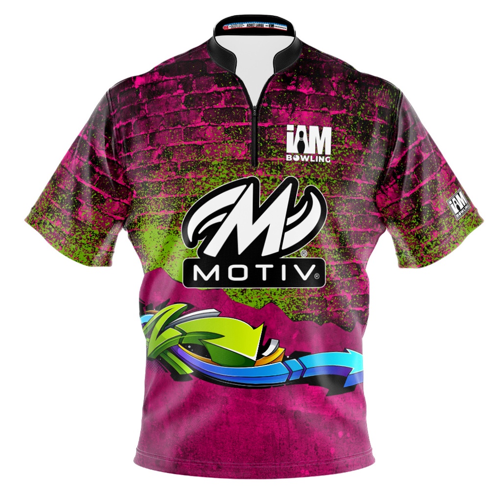 MOTIV DS Bowling Jersey - ออกแบบ 2031-MT 3D Zip Collar Bowling เสื้อชื่อ DIY