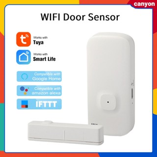 Tuya Smart Wifi Door Sensor การตรวจสอบสถานะประตูเปิด / ปิดแบบเรียลไทม์การควบคุมด้วยเสียงลำโพงอัจฉริยะเข้ากันได้กับ Alexa และ Google Home canyon