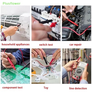 (Plusflower) ใหม่ มัลติมิเตอร์ ทดสอบตะกั่ว สายไฟ ปากกา สายเคเบิล ซิลิโคน ชุบทอง 2 ชิ้น ต่อชุด