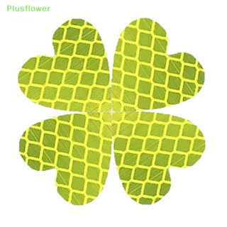 (Plusflower) ใหม่ สติกเกอร์เทปสะท้อนแสง รูปหัวใจ เพื่อความปลอดภัย สําหรับติดตกแต่งรถยนต์ 6 ชิ้น