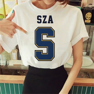 Sza เสื้อยืด ลายการ์ตูนตลก Y2K แนวสตรีท สําหรับผู้หญิง