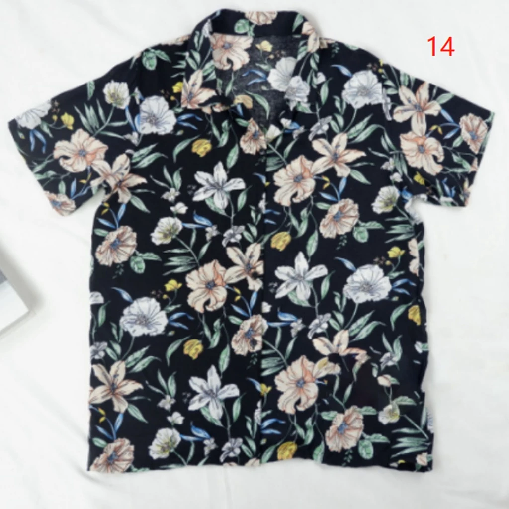 เสื้อเชิ้ตคอปกลายดอกไม้ แขนสั้น สไตล์ฮ่องกง thumbnail 8