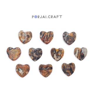 Leopard Skin Jasper Heart Beads ลูกปัดหัวใจเลพเพิร์ดสกินแจสเปอร์ 10mm
