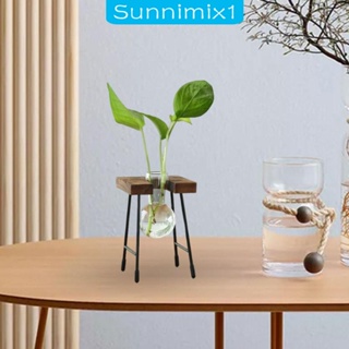 [Sunnimix1] แจกันดอกไม้ แจกันแก้ว กรอบไม้ใส แจกันดอกไม้ พืช สวนขวด โมเดิร์น สําหรับโต๊ะรับประทานอาหาร กลาง