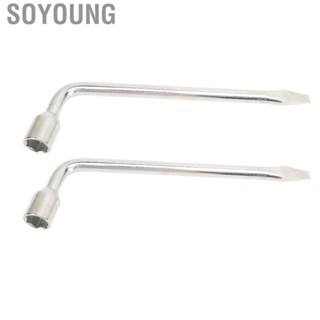 Soyoung Tire Lug Wrench High Torque L Shaped Hexagonal Rust Proof Car Wheel Nut Galvanized Surface for Screw  Operation