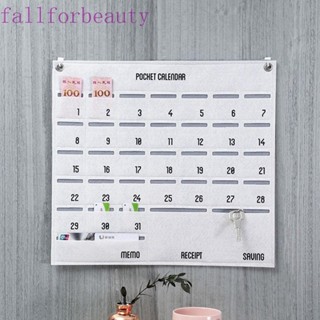 Fallforbeauty กระเป๋าปฏิทินแขวนผนัง รายเดือน ใช้ซ้ําได้ พร้อมช่องใส่แผนภูมิ