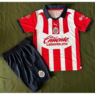 เสื้อกีฬาแขนสั้น ลายทีมชาติฟุตบอล Chivas 2324 ชุดเหย้า สําหรับเด็ก