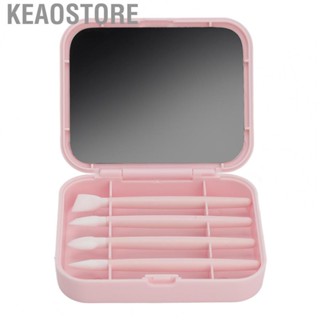 Keaostore Silicone Eyeshadow Brush Portable Reusable  Makeup Soft with HD Mirror for Office