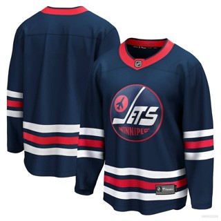 เสื้อกีฬาแขนยาว ลาย HQ1 NHL Winnipeg Jets Jersey พลัสไซซ์ QH1