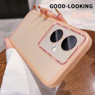 พร้อมส่ง เคสโทรศัพท์มือถือ ซิลิโคนนิ่ม แบบใส กันรอยเลนส์กล้อง สําหรับ VIVO Y27 Y36 4G 5G Y02t Y274G