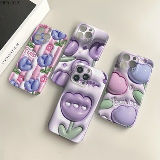 OPPO A78 A3S A12E A31 A15 A15S A12 A17 A17K A57 A77S A7 A5S A5 A9 2020 2022 5G 4G สำหรับ Case Three-dimensional tulips เคส เคสโทรศัพท์ เคสมือถือ