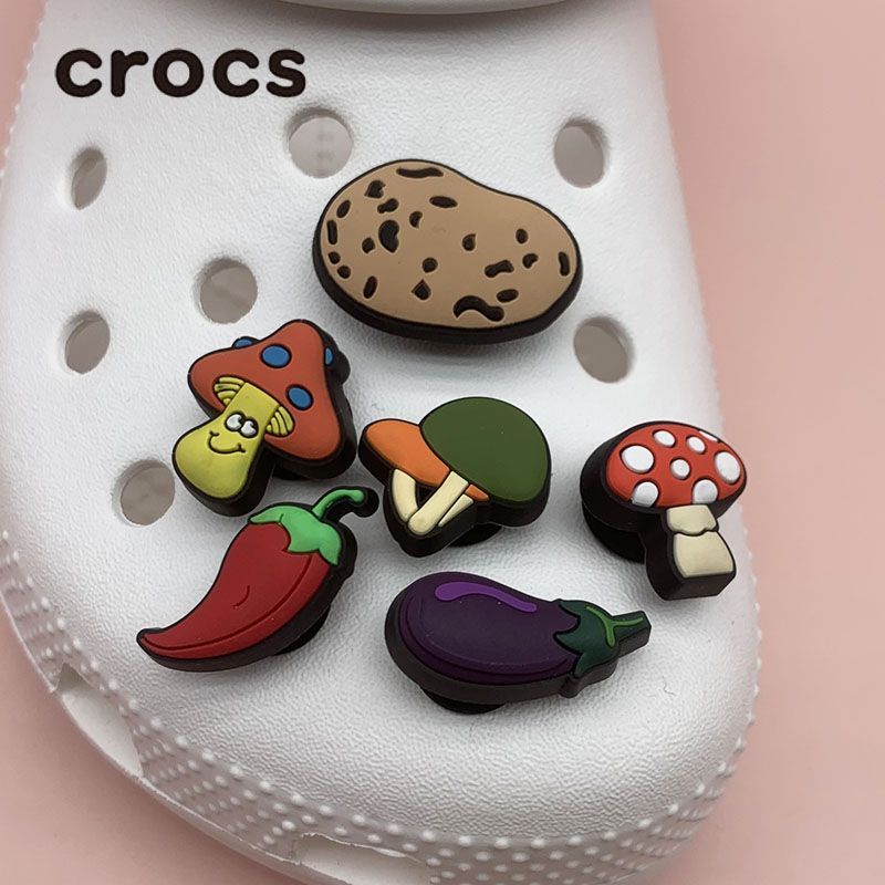 ใหม่ Crocs jibbitz รองเท้าแตะลําลอง ลายดอกไม้ ผัก และผลไม้ สไตล์เกาหลี 2023