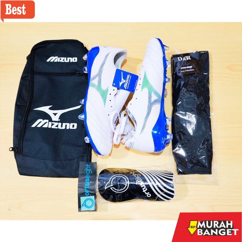 รองเท้าฟุตบอลสุดเท่ - MIZUNO FOOTBALL SHOES + กระเป๋าสนับแข้งและถุงเท้า