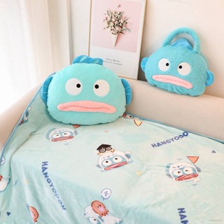 Eula Sanrio Hangyodon ตุ๊กตาหมอนผ้าห่ม ของขวัญสําหรับเด็กผู้หญิง ตกแต่งบ้าน เบาะผ้าห่ม กระเป๋าของเล่นเด็ก