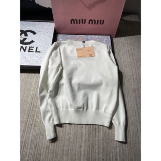 LFBG MIU MIU 23 autumn and winter New Chinese Valentines Day series letter love pattern decoration aging all-match knitted sweater