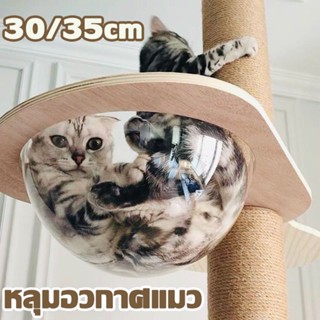 🐱หลุมอวกาศแมว🐱หลุมแมว อุปกรณ์เสริมรังแมว โดมแมว หลุมอะคริลิคติดกระจก 30/35cm