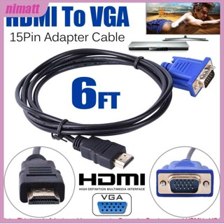 Ni สายเคเบิลอะแดปเตอร์ HDMI เป็น VGA 1080P HDMI ตัวผู้ เป็น VGA HD-15 ตัวผู้