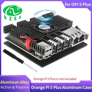 เคสฮีทซิงค์ ระบายความร้อน อลูมิเนียม พร้อมพัดลมระบายความร้อน สําหรับ Orange Pi 5 Plus