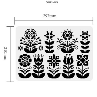 แผ่นแม่แบบพลาสติก ทรงสี่เหลี่ยมผืนผ้า ลายดอกไม้ ขนาด 29.7x21 ซม. สําหรับตกแต่งสมุดภาพ พื้น เฟอร์นิเจอร์ 1 ชิ้น