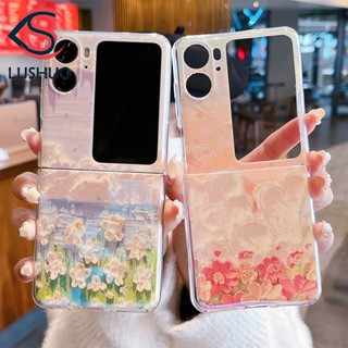 Lushuo เคสโทรศัพท์มือถือ ฝาพับ ปิดด้านหลัง ลายภาพวาดบลูเรย์น่ารัก สําหรับ OPPO Find N2 findn2