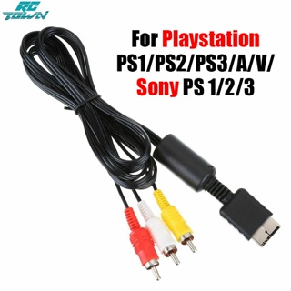 Rctown อะแดปเตอร์สายเคเบิลเสียง วิดีโอ ทีวี 3rca Av 1.8 ม. สําหรับ Ps2 Ps3