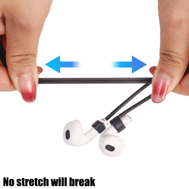 สายรัดหูฟังบลูทูธไร้สาย ซิลิโคนนิ่ม กันหล่น กันหาย หลากสี สําหรับ AirPods 55 70 ซม.