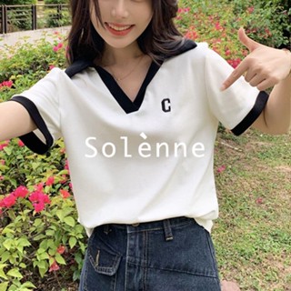 Solenne  เสื้อครอป เสื้อยืดผู้หญิง ครอป baby tee สาวเรโทร 2023 NEW Style Comfortable ทันสมัย ins Unique A29J1A0 36Z230909