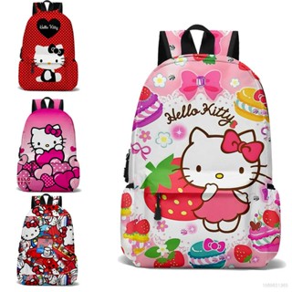 Good Sanrio Hello Kitty กระเป๋าเป้สะพายหลัง ความจุขนาดใหญ่ อเนกประสงค์ แฟชั่นสําหรับเด็กนักเรียนหญิง