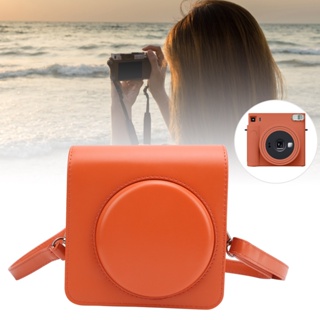 ELE Consumer เคสป้องกันกล้องกระเป๋ากล้องสะพายหนัง PU เหมาะสำหรับ Instax SQUARE SQ1
