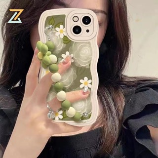 เคสโทรศัพท์ซิลิโคน ลายดอกไม้ สีเขียว สําหรับ OPPO A98 5G A78 A57 A17K A55 A54 A16 A15 A77 A74 A93 A92 A52 A12 A3S A5 A7 A5S A15S A31 A53 A9 2020 A5 2020 A96 A76 F9
