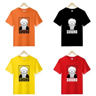 เสื้อยืดคอกลม พิมพ์ลายอนิเมะ Jujutsu Kaisen Season 2 Mingyuan Yuji Itadori สีดํา ฟ้า แดง เหลือง สําหรับผู้ชาย และผู้หญิง