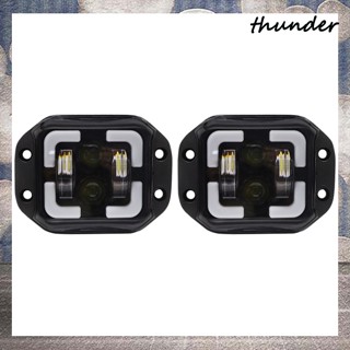 Thunder ไฟตัดหมอก LED 60W Ip67 ทรงสี่เหลี่ยม 4 นิ้ว กันน้ํา สําหรับยานพาหนะออฟโร้ด 2 ชิ้น