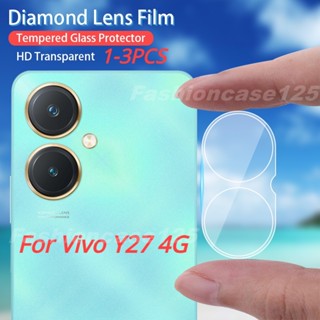 ฟิล์มกระจกนิรภัยกันรอยเลนส์กล้อง HD แบบใส กันรอยขีดข่วน สําหรับ Vivo Y27 5G 4G VivoY27 Y 27 2023 3 ชิ้น