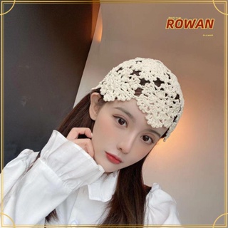 Rowans หมวกบีนนี่ ผ้าถัก หรูหรา สีพื้น สําหรับผู้หญิง