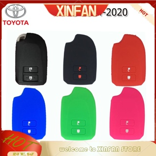 Xinfan ปลอกกุญแจซิลิโคน สําหรับ Toyota Yaris 2014-2021 รีโมต (2 ปุ่ม) เคสซิลิโคน สําหรับรีโมตคอนโทรล เคสกุญแจซิลิโคน ป้องกันรอยขีดข่วน ป้องกันรอยขีดข่วน