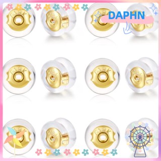 DAPHS อะไหล่ยางซิลิโคน สีทอง เส้นผ่าศูนย์กลาง 0.6 ซม. สําหรับต่างหู