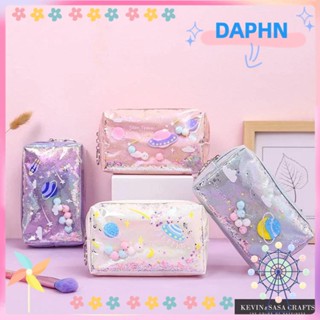 DAPHS กระเป๋าดินสอ กระเป๋าเครื่องเขียน แบบพกพา ลายดาว สําหรับโรงเรียน